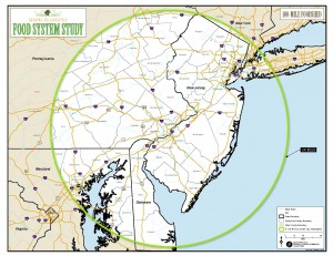 The 100-mile foodshed (graphic by DVRPC)