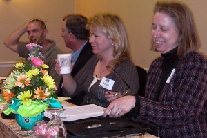 Roundtable moderator Deborah Bowers shares a laugh with NJ SADC executive director Susan Payne