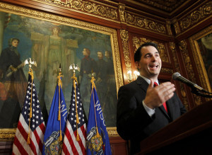 WI Gov. Scott Walker followed up on union busting with massive budget cuts including the state's new farmland preservation program