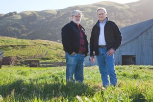 George Lucas, right, with MALT director Bob Berner at the Costa ranch