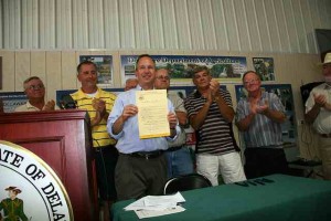 Delaware Gov. Jack Markell at the bill signing for Young Farmer Program